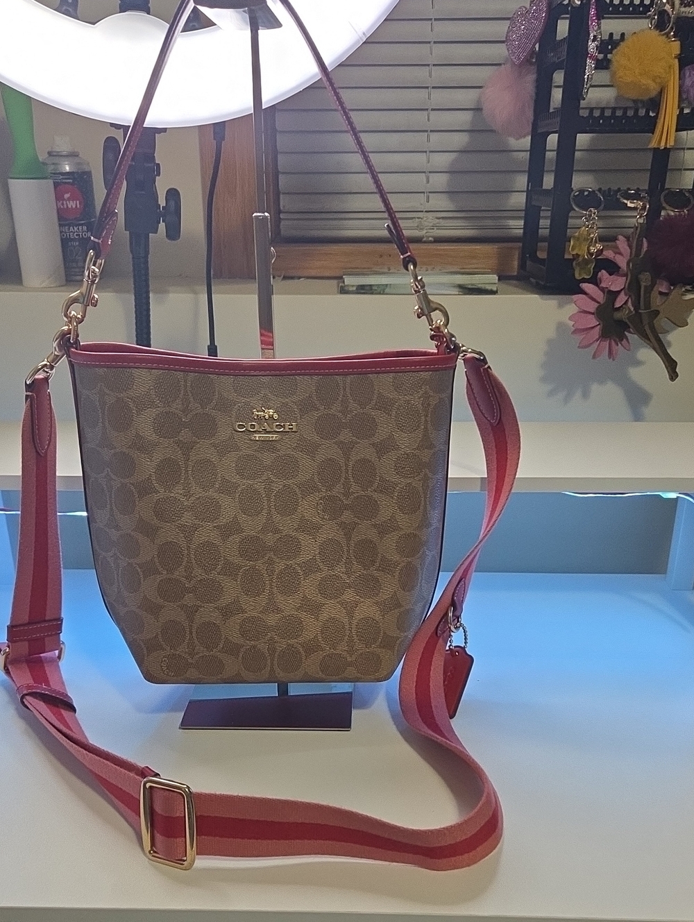 Coach Small Town Bucket Brown Signature Crossbody